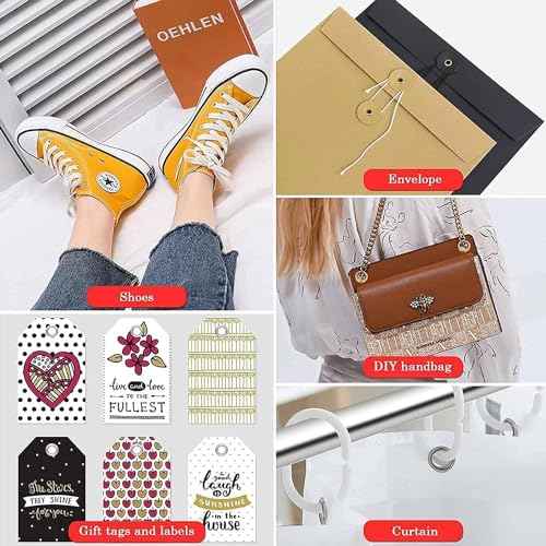 803Pcs Grommet Eyelet Pliers Kit, 1/4 Inch Grommet Tool Kit with 800 Metal Eyelets, Grommet Hand Press kit for Leather Crafts(Inside Dia: 6.4mm/Outer Dia: 12mm (A.I.S.)/Flange Width: ~3mm)