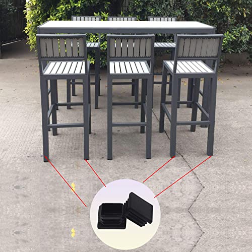 2-Inch Square Tubing End Caps Black Plastic Fence Post Covers 10 Pack