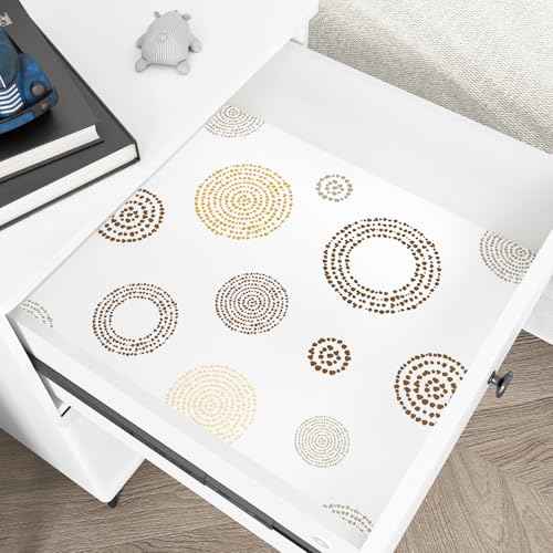 Circle Geometric Peel and Stick Wallpaper Boho Wallpaper White Abstract Wallpapers Renter Friendly Contact Paper for Cabinets and Drawers Vinyl Wall Paper Adhesive Desk Drawer Liner Decor
