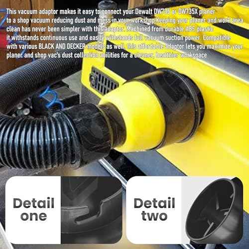 514001148 Planer Vacuum Adaptor Replacement Compatible with Dewalt DW735 DW735X Planer, Replace 5140011-48 Fit for Dewalt Planer Parts