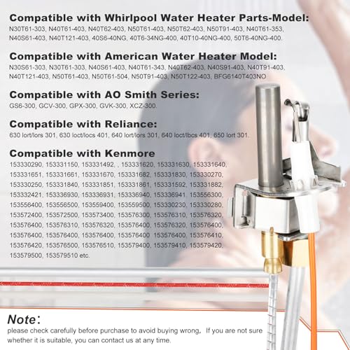 Water Heater Pilot Assembly Replacement for Reliance Whirlpool AO Smith Kenmore
