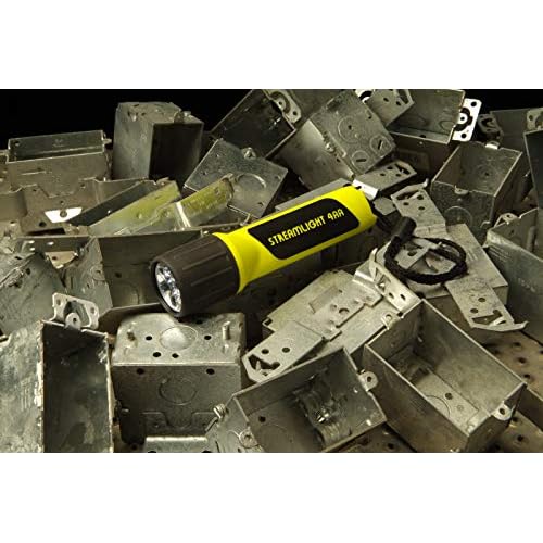 Streamlight 68202 4AA ProPolymer LED, Flashlight with Batteries, Yellow (Clam Pack) - 67 Lumens