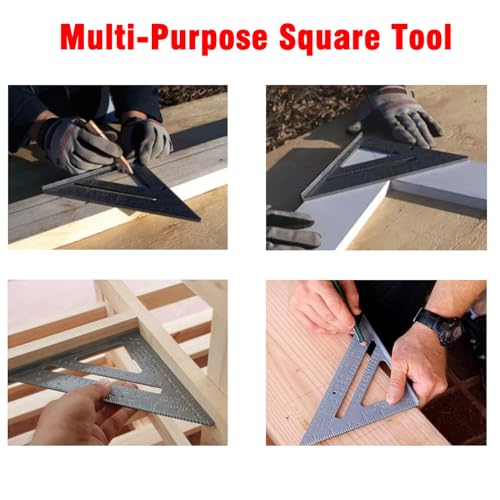 ALLWIN 7-Inch Aluminum Rafter Square with Dual-Side Scales - Precision Carpentry Tool