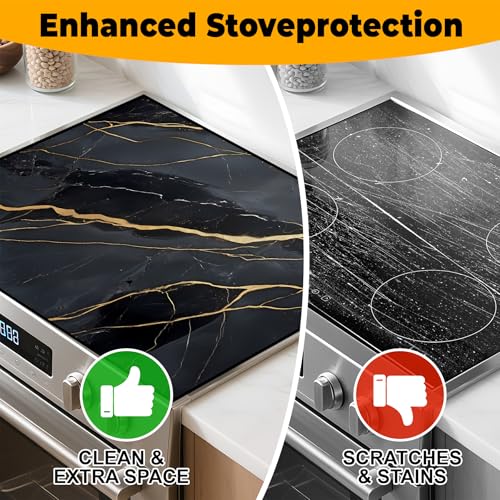 Stove Cover 28x20 in - Non-Slip Silicone Cooktop Protector for Gas & Electric Stoves