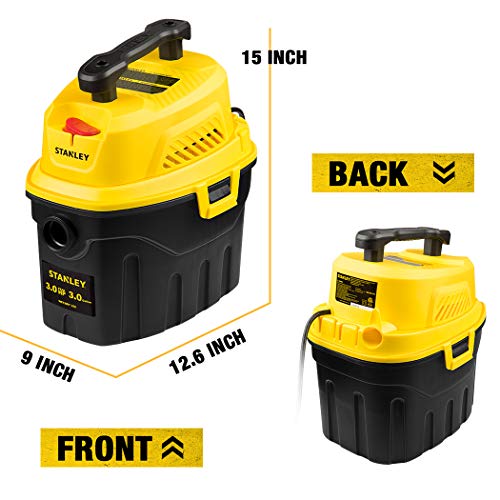 Stanley 3 Gallon Wet Dry Shop Vacuum with 3 Peak HP - Portable Car & Garage Vacuum (Variation: Vacuum)