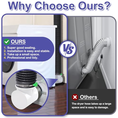 Nightyling Dryer Vent Hose Kit for Tight Spaces, 90° Elbow Connector, Vacuum Tube & Duct Adapter