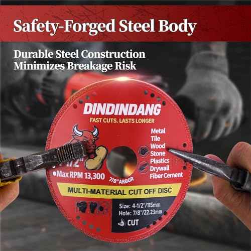 1 Pack 4-1/2 Inch Indestructible Multi-Material Cutting Disc for Angle Grinder, 7/8" Arbor ? Cuts Metal, Wood, Tile, Plastic, Stone, Drywall and More