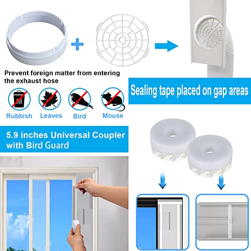 NWESTUN 5.9 Inch Sliding Door Vent Kit for Portable AC Exhaust 2024 Upgrade