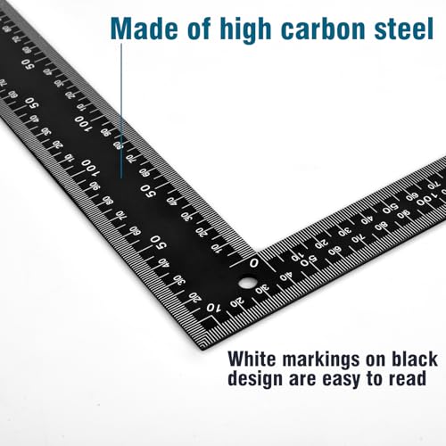Professional 8x12 Inch Carpenter Square - Heavy-Duty Carbon Steel