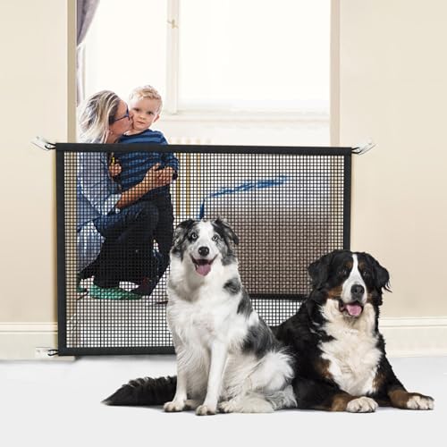 Cupount 29x38 Inch Mesh Dog Gate for House, Stairs & Doorways, 29"H x 38"W