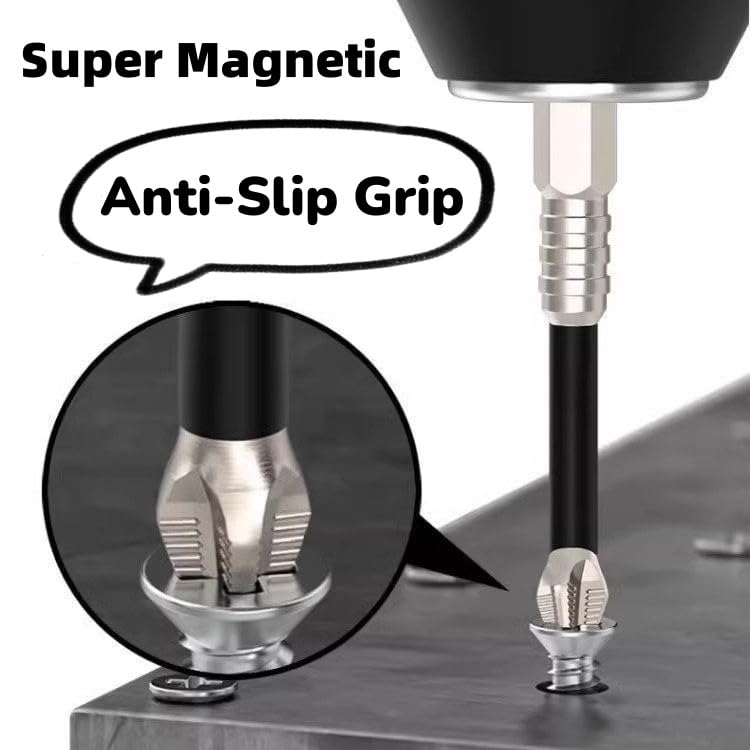 27PCS Magnetic Screwdriver Bits, Slide Each Drill Bit, High-Performance Magnetic Drill Bit Set with Anti-Slip Kit for Home Improvement, Upgrade Strong Magnetic Durability Screwdriver Drill Bit Set