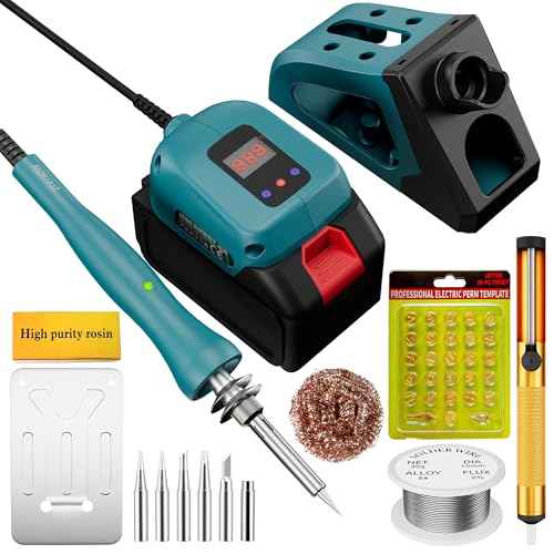 60W Cordless Soldering Iron Station Tool Portable Electric 60W Soldering Iron Kit for DIY, Appliance Repair, Wire Welding(with Battery)