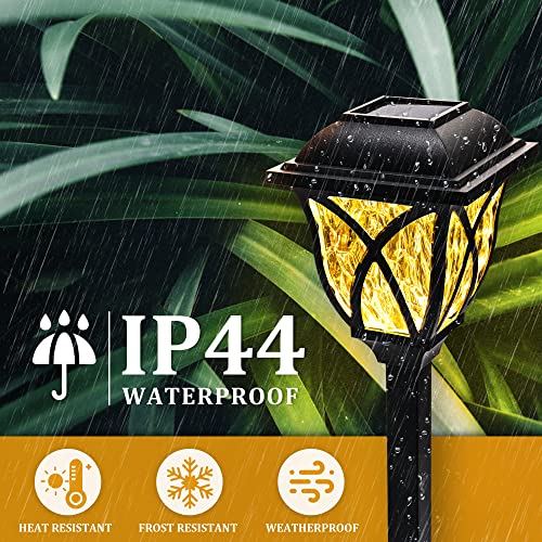 GIGALUMI 6 Pack Solar Garden Lights Waterproof Outdoor Pathway Lighting - Warm White