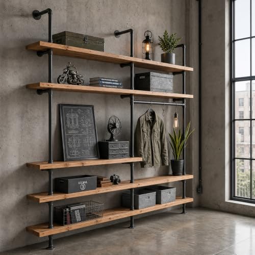 XinDoingNow Black Iron Pipe 1/2x12 Inches, 2-Pack Industrial DIY Decor