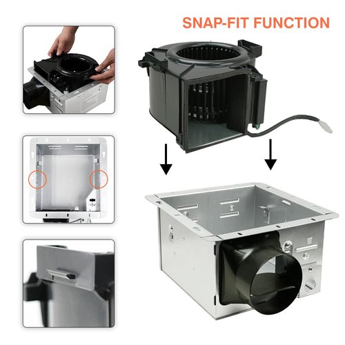 BV Bathroom Exhaust Fan 110CFM - Bathroom Fan 1.2 Sones, 4" Duct Collar, Rooms Up to 110 Sq. Ft.| Energy-Saving Ventilation Fan - No Attic Access & Ultra-Quiet | Energy Star, HVI 2100 & UL Certified