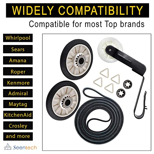 Seentech Upgraded 4392065 Dryer Repair Kit with 341241 Belt, 691366 Idler Pulley & 349241T Rollers for Whirlpool/Kenmore Maytag