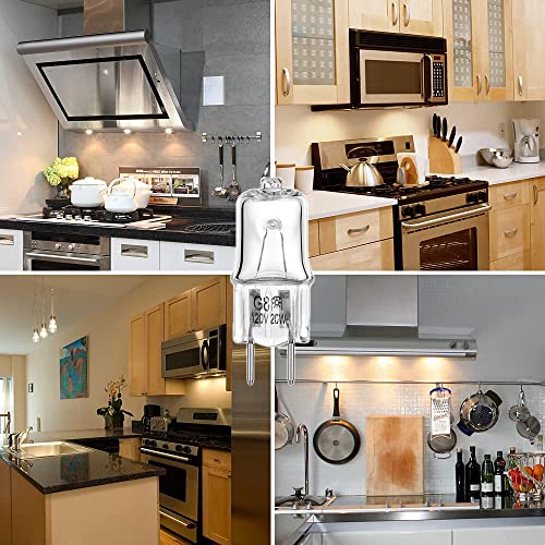 4-Pack 20W 120V G8 Bi-Pin Microwave Light Bulbs for GE/Samsung/Kenmore WB25X10019
