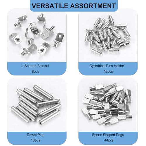 Viemior 104PCS Metal Shelf Pins & Supports for Kitchen Cabinets