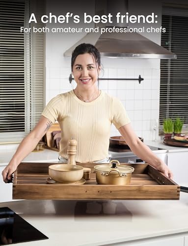 Tidita Walnut 30x22 inch Stove Top Cover & Noodle Board for Electric Stovetops