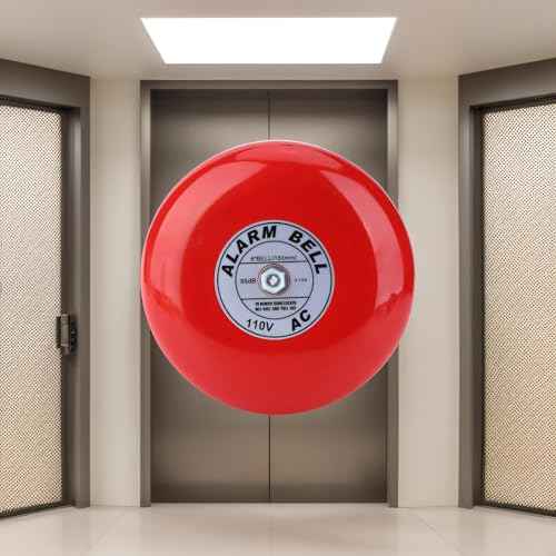 Estink Fire Alarm Bell, CB-6B 95dB 5.9in Aluminum Base Electric Round Alarm for School, Elevators, Industrial & Construction Applications (AC110V)