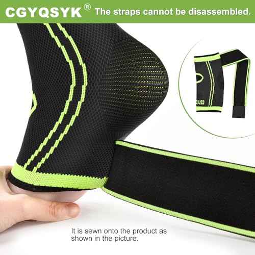 Ankle Brace, Adjustable Compression Ankle Support Men & Women, Strong Ankle Brace Sports Protection, Stabilize Ligaments-Eases Swelling and Sprained Ankle£¨ Large, Green, 1