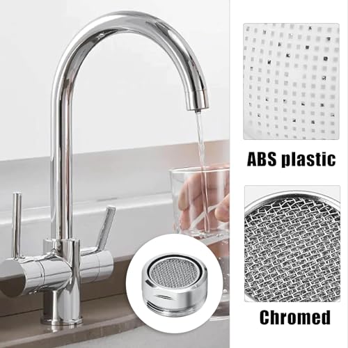 Litoexpe 4-Pack 15/16 Inch Male Faucet Aerator, Brass Chrome Plated, Water Saving