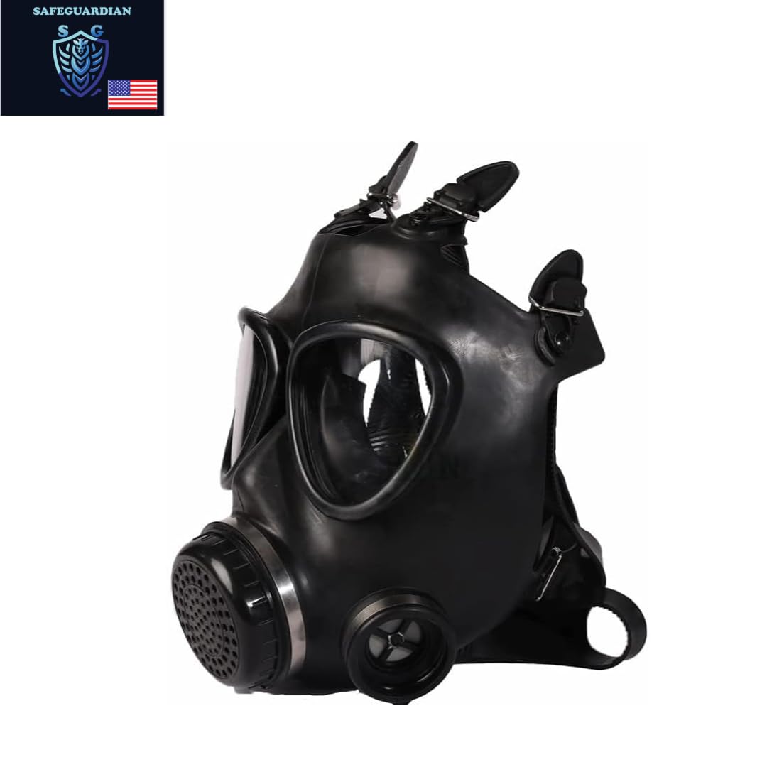 SafeGuardian Gas Mask Face Respirator CBRN Shield Israeli Military Grade Survival & Tactical for Chemical Fumes, Particulates, Military Grade Construction
