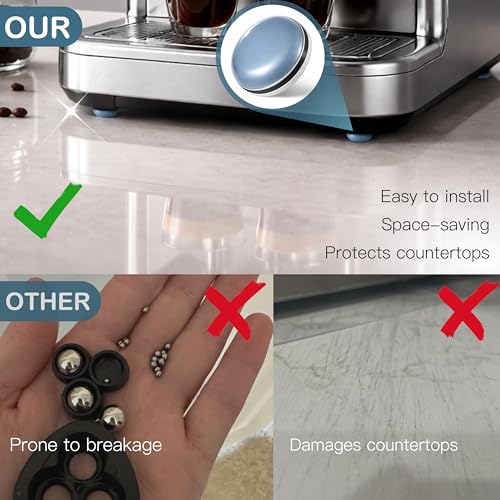Animal-Gifts 24Pcs 19mm Grey Kitchen Appliance Sliders Self-Adhesive