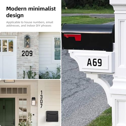 APCSXRB 5-Inch Black Metal House Numbers with Nail Cover - Modern Outdoor Address Signage, Durable & Waterproof