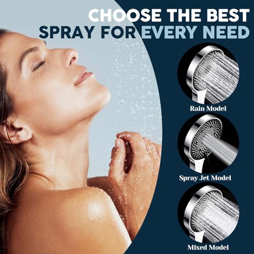 Ashwanth 8 Inch Silver High Pressure Rainfall Shower Head with Handheld & Extension Arm