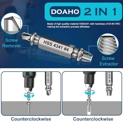 9 PCS Damaged Screw Extractor Set,6 PCS HSS 4341 Screw Extractor Remover Kit and 3 PCS Twist Drill Bit Kit for Stripped Screws & Drill Bit Tools,Holiday or Birthday Gift for Men