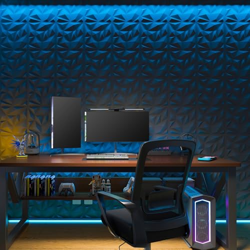 Art3d 20-Pack Black 3D Wall Panels - 11.8x11.8 Inch PVC Interior Decor