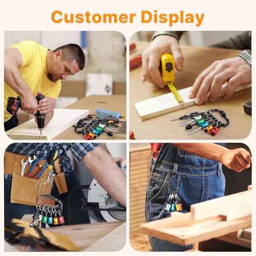 12PCS Keychain Bit Holder,Hex Drill Bit Holder for Impact Driver Drill Bit,Screwdriver Bit Holders for Tools and Gifts for Men