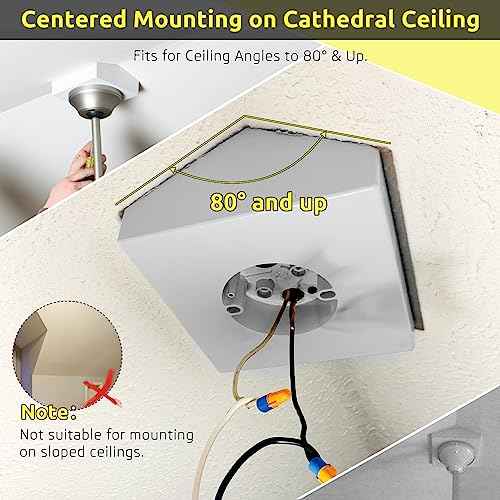 Fan Mounting Box, Ceiling Fan Mounting Bracket, Ceiling Fan Mounting Box, Ceiling Fan Mounting Kit, Fan Mounting Bracket, Fits Cathedral Ceiling Angles of 80¡Æ or Up, White, 2-Pack