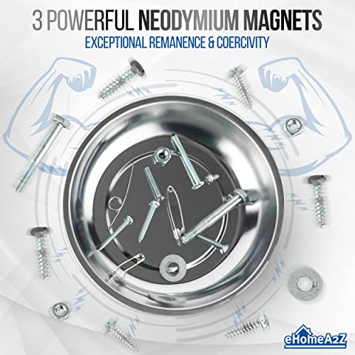 ehomeA2Z Magnetic Bowl 6" Inch, Ideal At Garage, Home, Construction For Wrenches, Bolts, Nuts, Small Parts (6"Inch Magnetic Bowl 1Pc)