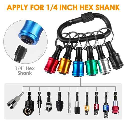 Tools for Men Bit Holder Tool Gifts for Men Gifts Christmas 1/4 Hex Shank Socket Screwdriver Drill Bit Holder Keychain Impact Driver Extension Bar Cool Stuff Gadgets Gifts for Dad Who Have Everything