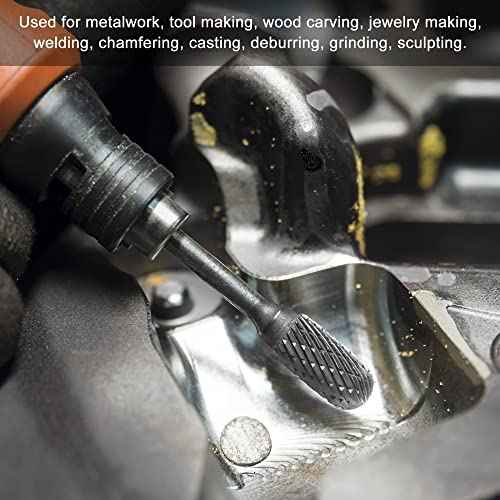 uxcell Tungsten Carbide Rotary Files 1/8" Shank, Double Cut Ball Shape Rotary Burrs Tool 6mm Dia, for Die Grinder Drill Bit Wood Soft Metal Carving Polishing Model Engineering, 3pcs