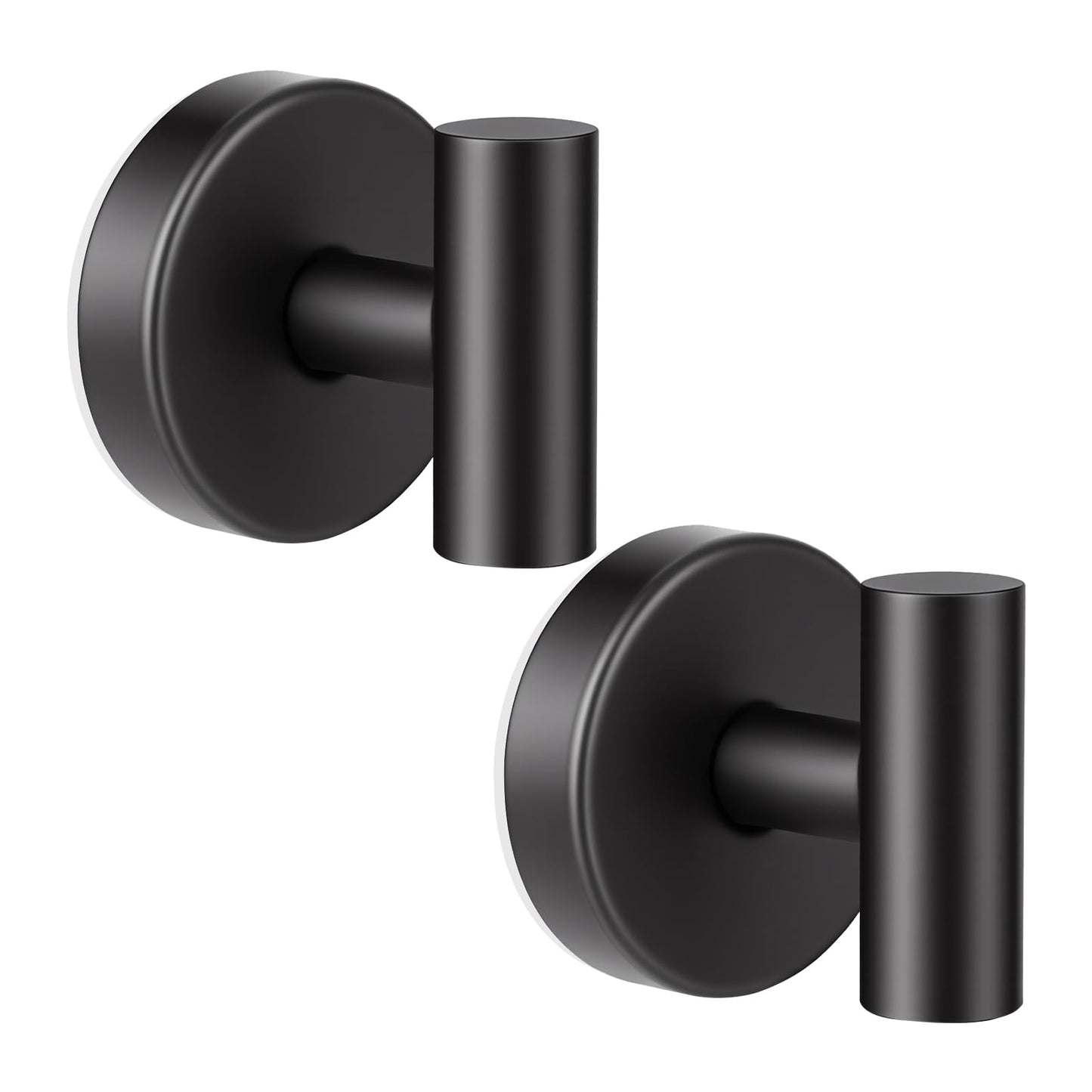 Suction Cup Hooks for Shower Heavy Duty, Shower Hooks No Drill, Shower Hooks for Inside Shower Stainless Steel, Suction Hooks for Window, Glass, Tile, Wall, Loofah, Bath Robe, Wreath, Black 2 Pack