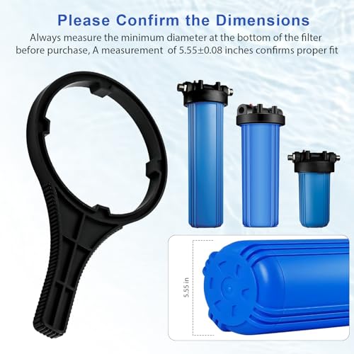 Heavy Duty Water Filter Wrench for Big Blue-Style Housings, 6.38" Max Diameter