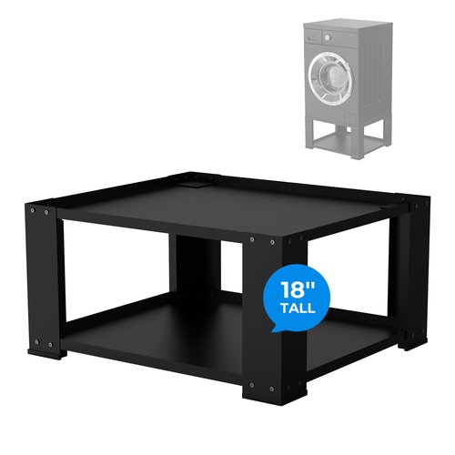 Laundry Pedestal for Washer and Dryer 18" Height - Fit 27 and 28 Inch Washer and Dryer Stand Riser Heavy Duty Steel 700lbs Capacity Universal Washing Machine Pedestals Black