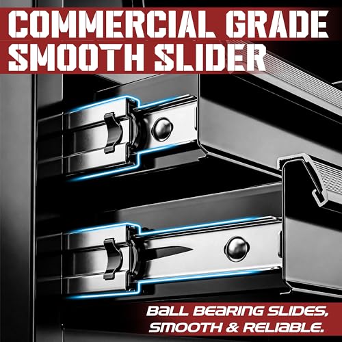 OLY-PRO 10-Inch Mini Toolbox with 2 Drawers & Top Storage - Black, Steel, Ball-Bearing Slides