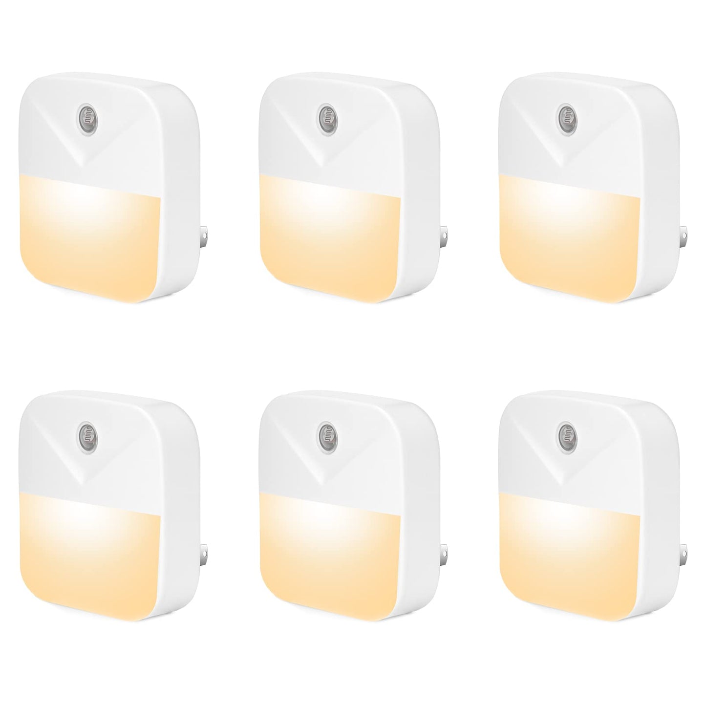 6 Pack Night Light Plug in, Warm White LED Nightlights with Smart Dusk to Dawn Sensor, Plug into Wall Nightlights Suitable for Bedroom, Bathroom, Hallway, Kitchen, Stairs, Kids, Adults, Kids Room