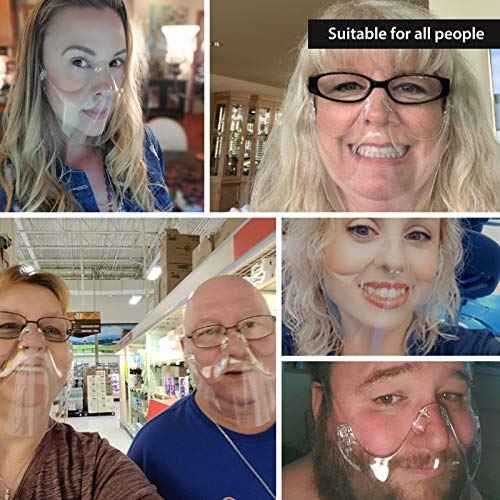 2PCS Transparent Face Shield, Lightweight Anti-Fog Clear Face Mask, Sturdy Breathable Clear Face Shield, Plastic Reusable Protective Face Mask for Men and Women