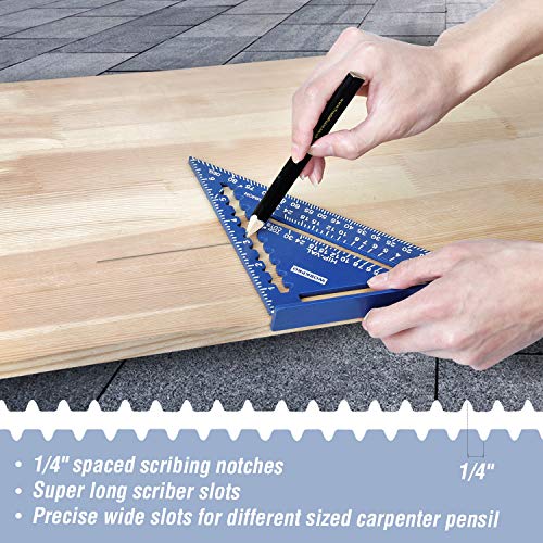 WORKPRO Aluminum Alloy Carpenter Square and Zinc-Alloy Ruler Set