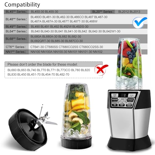 URSUMER 7 Fins Ninja Blender Replacement Blade, 2pcs, Black (BL682-30/BT Various) compatible