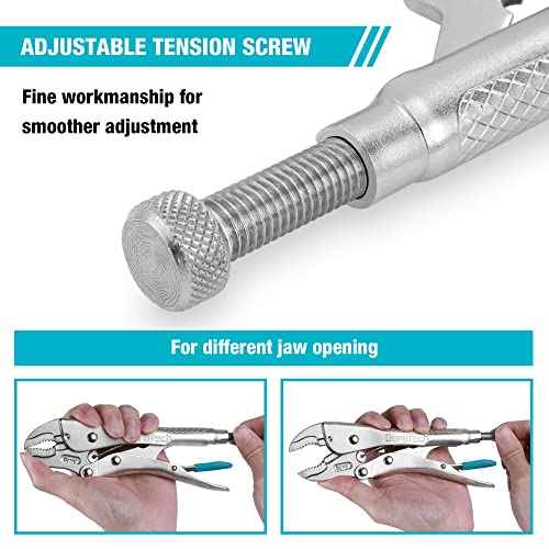 DURATECH 7-Inch Locking Pliers, Premium Cr-V Construction, Curved Jaw Locking Pliers with Wire Cutter, Fit for Clamping Twisting Welding