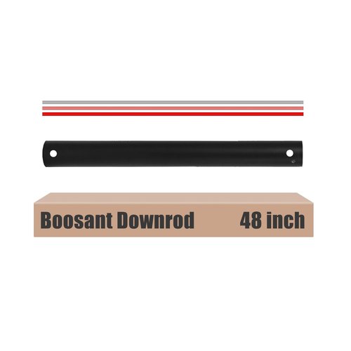 BOOSANT 48 INCH Ceiling Fan Downrod With Extended Wires,1 inch Outside Diameter, Extension Rod Only Ceiling Fans Compatible, Not Threaded(Black)
