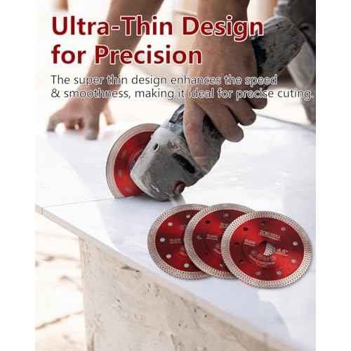 4.5" Diamond Blade for Angle Grinder, Super Thin Tile Saw Blades for Smooth Cutting, 2Pcs Indestructible Disc for Grinder Cutting Porcelain Ceramic Tile Granite Marbles.