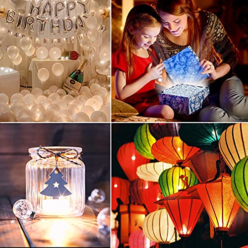 Aogist 100pcs White Balloon LED Lights Waterproof Mini Battery-Powered Decorative Lamps for Party Wedding Christmas Halloween