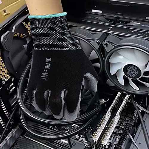 Anti static work gloves for PC building-2 Pairs,Thin and lightweight all purpose work gloves.